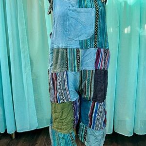 Colorful Patchwork Overalls